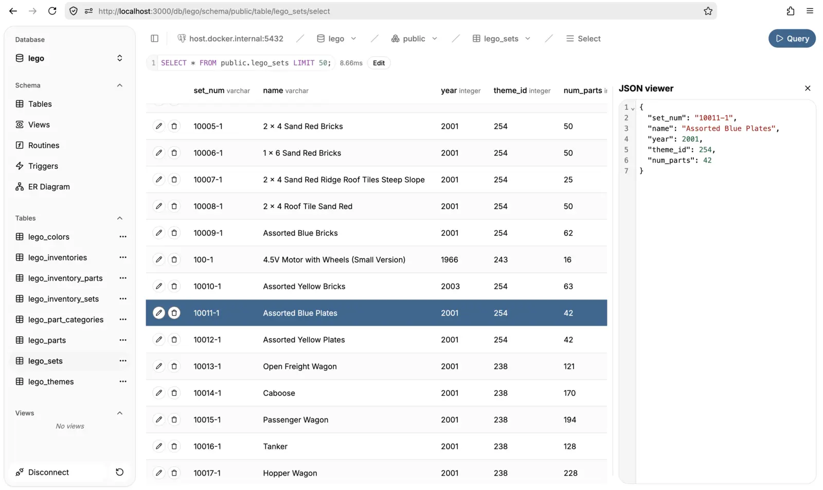 Screenshot of pgbrowser